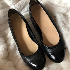 Cole Haan black leather wedge shoes